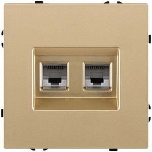 Изображение товара Розетка двойная Ethernet RJ45 золотой Kollinger Eclipse EC-018GD