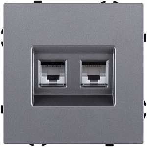 Изображение товара Розетка двойная Ethernet RJ45 серый Kollinger Eclipse EC-018GY