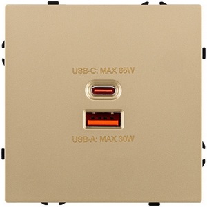 Изображение товара Розетка USB A+C 65W золотой Kollinger Eclipse EC-024GD