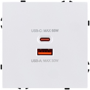 Изображение товара Розетка USB A+C 65W белый матовый Kollinger Eclipse EC-024WH