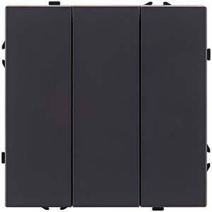 Изображение товара Выключатель трехклавишный (черный матовый) Kollinger Eclipse EC-710BK