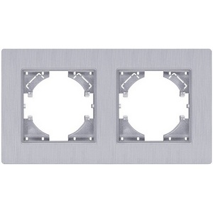 Изображение товара Рамка 2-постовая серый Kollinger Eleganz Plex EP2GY