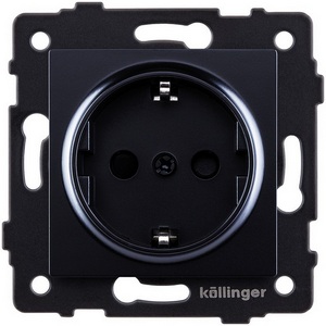 Изображение товара Розетка штепсельная SCHUKO 16A/250 В черный Kollinger REA-002BK для Aspekt, Eleganz, Reflex