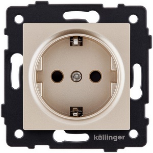 Изображение товара Розетка штепсельная SCHUKO 16A/250 В золотой Kollinger REA-002GD для Aspekt, Eleganz, Reflex