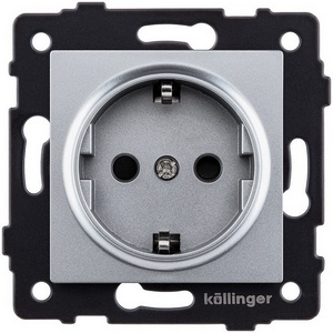 Изображение товара Розетка штепсельная SCHUKO 16A/250 В серый Kollinger REA-002GY для Aspekt, Eleganz, Reflex