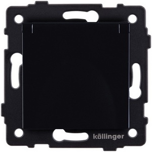 Изображение товара Розетка штепсельная SCHUKO 16A/250 В с крышкой, черный Kollinger REA-006BK для Aspekt, Eleganz, Reflex