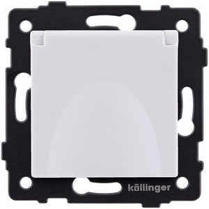 Изображение товара Розетка штепсельная SCHUKO 16A/250 В с крышкой, белый Kollinger REA-006WH для Aspekt, Eleganz, Reflex