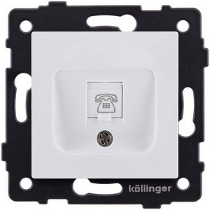Изображение товара Розетка телефонная RJ11 белый матовый Kollinger REA-009WM для Aspekt, Eleganz, Reflex