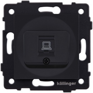 Изображение товара Розетка Ethernet RJ45 черный матовый Kollinger REA-018BM для Aspekt, Eleganz, Reflex