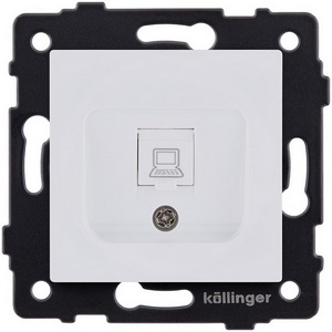 Изображение товара Розетка Ethernet RJ45 белый матовый Kollinger REA-018WM для Aspekt, Eleganz, Reflex