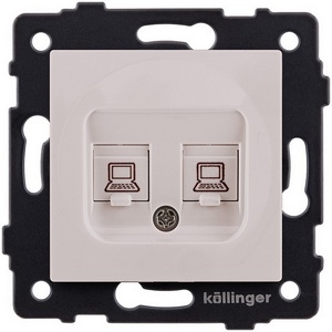 Изображение товара Розетка двойная Ethernet RJ45 кашемир матовый Kollinger REA-019CM для Aspekt, Eleganz, Reflex