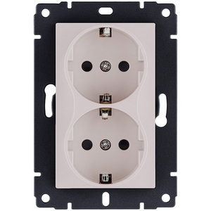 Изображение товара Розетка штепсельная SCHUKO двойная 16A/250 В кашемир матовый Kollinger REA-032CM для Aspekt, Eleganz, Reflex