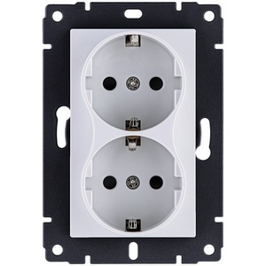 Изображение товара Розетка штепсельная SCHUKO двойная 16A/250 В белый Kollinger REA-032WH для Aspekt, Eleganz, Reflex