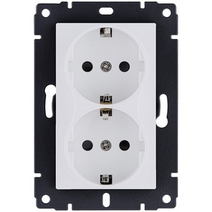 Изображение товара Розетка штепсельная SCHUKO двойная 16A/250 В белый матовый Kollinger REA-032WM для Aspekt, Eleganz, Reflex