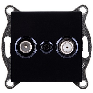 Изображение товара Розетка двойная TV (мама) + спутниковая SAT черный Kollinger REA-035BK для Aspekt, Eleganz, Reflex