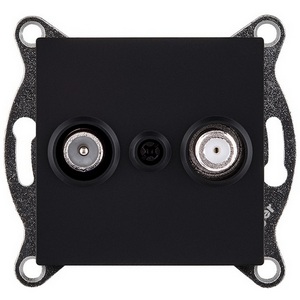 Изображение товара Розетка двойная TV (мама) + спутниковая SAT черный матовый Kollinger REA-035BM для Aspekt, Eleganz, Reflex
