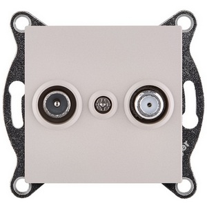 Изображение товара Розетка двойная TV (мама) + спутниковая SAT кашемир матовый Kollinger REA-035CM для Aspekt, Eleganz, Reflex