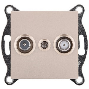 Изображение товара Розетка двойная TV (мама) + спутниковая SAT золотой Kollinger REA-035GD для Aspekt, Eleganz, Reflex