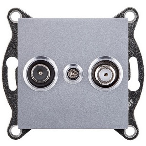 Изображение товара Розетка двойная TV (мама) + спутниковая SAT серый Kollinger REA-035GY для Aspekt, Eleganz, Reflex