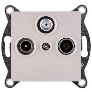 Изображение товара Розетка тройная TV (мама) + TV (папа) + спутниковая SAT кашемир матовый Kollinger REA-036CM для Aspekt, Eleganz, Reflex