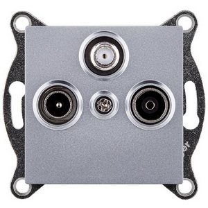 Изображение товара Розетка тройная TV (мама) + TV (папа) + спутниковая SAT серый Kollinger REA-036GY для Aspekt, Eleganz, Reflex