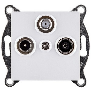 Изображение товара Розетка тройная TV (мама) + TV (папа) + спутниковая SAT белый Kollinger REA-036WH для Aspekt, Eleganz, Reflex