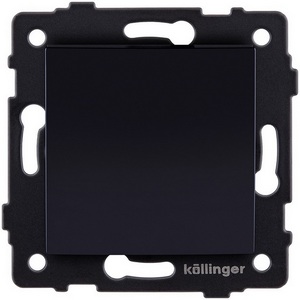 Изображение товара Выключатель 1-клавишный 10А/250В изогнутый, черный Kollinger REA-R-001BK для Aspekt, Eleganz, Reflex