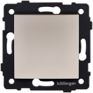 Изображение товара Выключатель 1-клавишный 10А/250В изогнутый, золотой Kollinger REA-R-001GD для Aspekt, Eleganz, Reflex