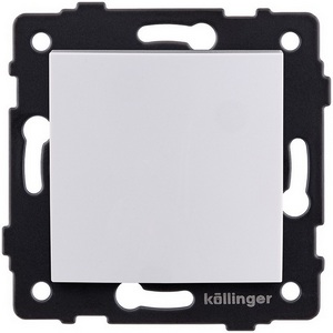 Изображение товара Выключатель 1-клавишный проходной 10А/250В изогнутый, белый Kollinger REA-R-003WH для Aspekt, Eleganz, Reflex