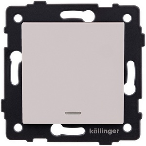 Изображение товара Выключатель 1-клавишный 10А/250В с LED подсветкой, кашемир матовый Kollinger REA-S-002CM для Aspekt, Eleganz, Reflex