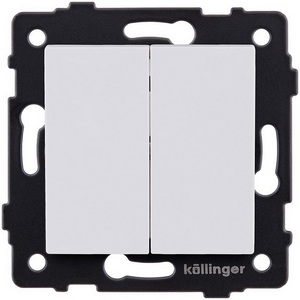 Изображение товара Выключатель 2-клавишный 10А/250В белый матовый Kollinger REA-S-007WM для Aspekt, Eleganz, Reflex