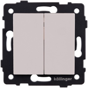 Изображение товара Выключатель кнопочный 2-клавишный 10А/250В кашемир матовый Kollinger REA-S-011CM для Aspekt, Eleganz, Reflex