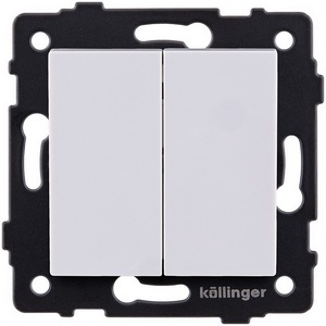 Изображение товара Выключатель кнопочный 2-клавишный 10А/250В белый Kollinger REA-S-011WH для Aspekt, Eleganz, Reflex
