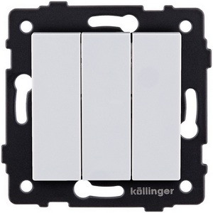 Изображение товара Выключатель 3-клавишный 10А/250В белый Kollinger REA-S-012WH для Aspekt, Eleganz, Reflex