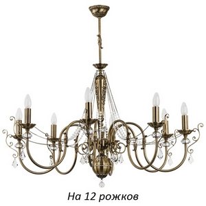Изображение товара Большая люстра Kutek Luca LUC-ZW-12(P) подсвечник