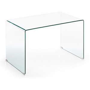 Изображение товара Компьютерный стол La Forma (ex Julia Grup) Burano (Прозрачный/Стекло) (прямоугольная столешница, I I-образная опора)