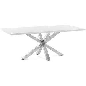 Изображение товара Стол на 8 персон обеденный La Forma (ex Julia Grup) Argo (Серебряный, Белый/Обработанная древесина) (прямоугольная столешница, 4 ножки)