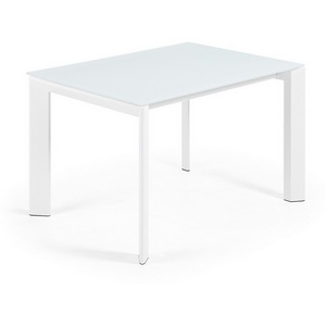 Изображение товара Стол вставка-бабочка обеденный La Forma (ex Julia Grup) Axis (Белый/Сталь, Стекло, МДФ) (прямоугольная столешница, 4 ножки)