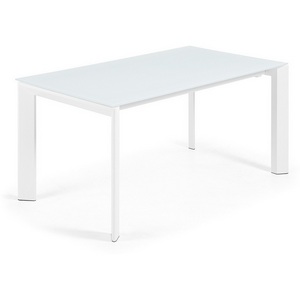 Изображение товара Стол вставка-бабочка на 8 персон обеденный La Forma (ex Julia Grup) Axis (Белый/Сталь, Стекло, МДФ) (прямоугольная столешница, 4 ножки)