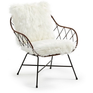 Изображение товара Кресло La Forma (ex Julia Grup) Claren (Белый/ Сталь,Ротанг,Пена,Металл)