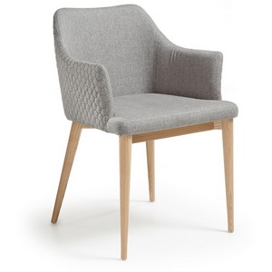 Изображение товара Обеденный стул La Forma (ex Julia Grup) Croft (Серый/ Пена,Сталь,Фанера,Ясень)