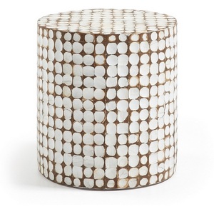 Изображение товара Журнальный стол La Forma (ex Julia Grup) Necoco (Белый/Манго, Дерево) (круглая столешница, О-образная опора)