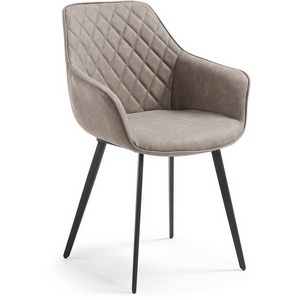 Изображение товара Обеденный стул La Forma (ex Julia Grup) Amira (Серый,Бежевый/ Сталь,Фанера,Пена)