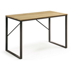 Изображение товара Компьютерный стол La Forma (ex Julia Grup) Talbot (Черный/Шпон, Металл, Сталь, МДФ) (прямоугольная столешница, I I-образная опора)