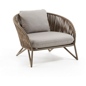 Изображение товара Кресло из ротанга La Forma (ex Julia Grup) Branzie (Коричневый,Серый/ Металл,Пена,Веревка,Сталь)