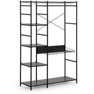 Изображение товара Стеллаж деревянный в стиле лофт La Forma (ex Julia Grup) Storn (Черный/ Сталь,ДСП,Меламин,Металл)