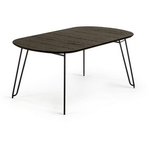 Изображение товара Стол телескоп с цельной вставкой на 8 персон обеденный La Forma (ex Julia Grup) Milian (Черный/Сталь, Дерево, Металл, Обработанная древесина) (прямоугольная столешница, 4 ножки)
