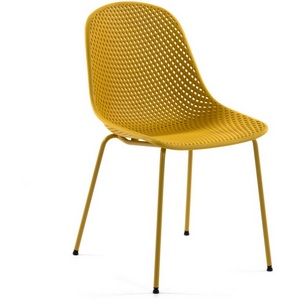 Изображение товара Обеденный стул La Forma (ex Julia Grup) Quinby (Желтый,Горчичный/ Сталь,Пластик,Металл,Полипропилен)