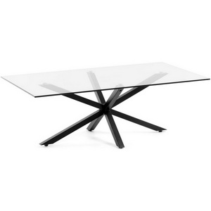 Изображение товара Журнальный стол La Forma (ex Julia Grup) Argo (Черный, Прозрачный/Металл, Стекло, Сталь) (прямоугольная столешница, 4 ножки)