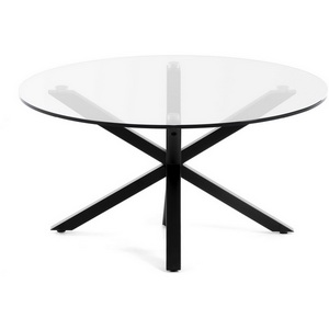 Изображение товара Журнальный стол La Forma (ex Julia Grup) Argo (Прозрачный, Черный/Стекло, Сталь, Металл) (круглая столешница, 4 ножки)